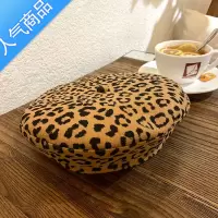 SUNTEK豹纹贝雷帽子女秋冬季英伦复古韩版潮牌ins百搭日系大头围画家帽
