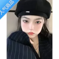 SUNTEK日系画家帽子女春夏英伦复古韩版潮百搭网红薄款显脸小贝雷帽早春
