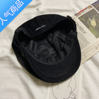 SUNTEK反戴贝雷帽男日系街头复古刺绣小众灯芯绒鸭嘴帽英伦文艺画家帽女