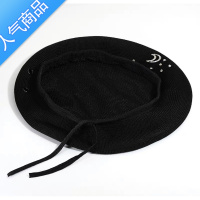 SUNTEK2021秋冬新款贝雷帽月亮水钻帽子百搭韩版八角帽透气画家帽网眼女