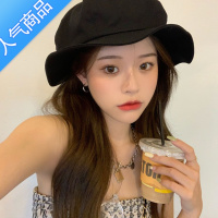 SUNTEK 夏季防晒云朵帽夸张小众黑色贝雷帽女夏薄款大头围水母帽