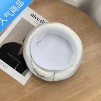 SUNTEK]ins英伦雪纺缎面贝雷帽子链条八角韩版复古时尚画家帽女