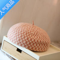 SUNTEK2021新品格纹贝雷画家帽百搭格子帽子时尚休闲贝雷帽女士冬季