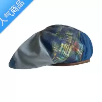 SUNTEK大版云朵帽]夸张设计水洗做旧牛仔贝雷帽女大头围显脸小帽子潮