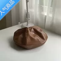 SUNTEK 韩里韩气ju出片皮质云朵帽复古日系chao大版夸张贝雷帽女