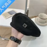 SUNTEK黑色贝雷帽女春秋款网红ins韩版百搭八角帽显脸小复古英伦画家帽