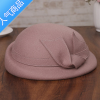 SUNTEK贝雷帽子女士秋冬呢复古优雅蝴蝶结空姐帽法式名媛时尚小礼帽