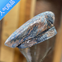 SUNTEK韩版亮片蓝色牛仔贝雷帽子女春秋季百搭网红画家帽新款蓓蕾帽