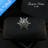 SUNTEK1159层叠精致复古六芒星小胸针男女西服西装胸花简约大气扣针配饰