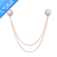 SUNTEK珍珠胸针ins潮韩国奢华大气可爱领针链条胸花女衬衫别扣西装配饰