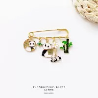 SUNTEK原创合金中国风可爱竹子国宝熊猫胸针国潮别针包徽章胸章情侣配饰