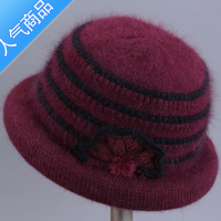 SUNTEK冬季老年人帽子女保暖盆帽加厚绒中老年妈妈线帽老太太奶奶帽