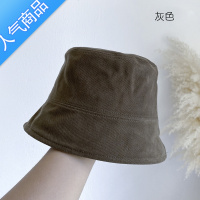 SUNTEK日系棉布百搭渔夫帽水桶帽秋冬慵懒系休闲出街懒人帽遮脸显瘦盆帽