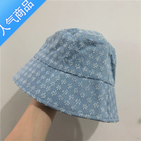 SUNTEK韩版水洗牛仔布水桶帽女网红秋季时尚休闲防晒渔夫帽遮脸大檐盆帽