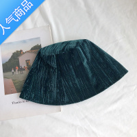 SUNTEK/祖母绿~绒面渔夫帽女ins复古水桶盆帽子秋冬季时尚保暖单品