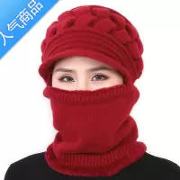 SUNTEK冬天妈妈帽子女老太太毛线帽加绒加厚保暖中老年秋冬季休闲骑车帽