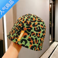 SUNTEK小红帽日系潮童帽绿色豹纹儿童水桶帽潮人拍照帽子牛仔布帽直筒帽