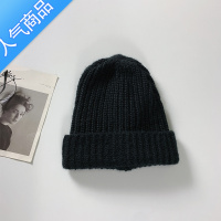SUNTEK巨大的毛线帽子女秋冬天韩版百搭黑色毛线帽大头围冷帽大码针织帽