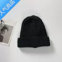 SUNTEK巨大的毛线帽子女秋冬天韩版百搭黑色毛线帽大头围冷帽大码针织帽