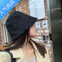 SUNTEK陈奶奶/适合长发重工前长后短麂皮绒渔夫帽秋显脸小水桶帽