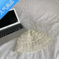 SUNTEK韩版雪纺泡泡纱网红渔夫帽女夏季百搭遮阳帽日系显脸小遮脸水桶帽