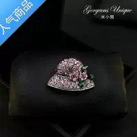 SUNTEK精致帽子胸针 粉紫色胸花女配饰韩国奢华大气别针气质女 500