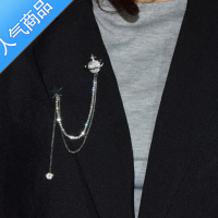 SUNTEKins复古链条流苏星球胸针女气质简约西装配饰别针大衣领针奢华风