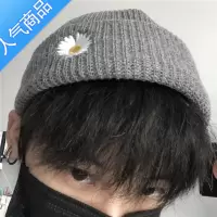 SUNTEK2021新款秋季韩版ins雏菊针织毛线帽网红百搭学生加厚帽子男女潮