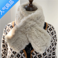 SUNTEK时髦感~韩国东大门新款仿濑交叉毛绒围脖加厚保暖冬天围巾女