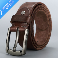 SUNTEK皮带男手工男士腰带青年复古针扣休闲百搭头层牛仔裤带