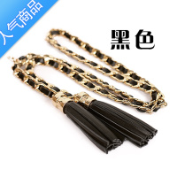 SUNTEK腰链女装饰连衣裙流苏编织金属加长链条腰带配裙子细配饰