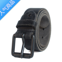 SUNTEK做旧复古街头男士皮带休闲针扣韩版牛仔女裤带头层腰带