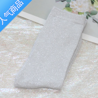 SUNTEK3双装 春秋亮丝金银丝中筒堆堆袜子女潮韩国色银葱闪光日系