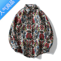 SUNTEK复古民族织绣男女衬衫古着vintage宽松秋冬情侣巴洛克衬衣外套潮