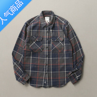 SUNTEK格子衬衫外套男长袖秋季宽松日系vintage衬衣夹克磨毛冬季厚