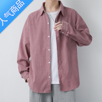 SUNTEK灯芯绒衬衫男2021新款痞帅休闲男装秋装宽松外套秋季潮牌长袖衬衣
