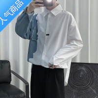 SUNTEK禁欲系高级小众设计感拼接白衬衫发型师轻熟男秋季长袖衬衣带领带