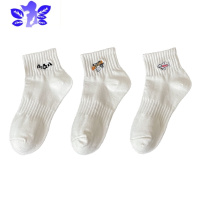 Ideamini 袜子男中筒春夏季日系刺绣男士吸汗运动棉袜长袜篮球袜ins潮袜子