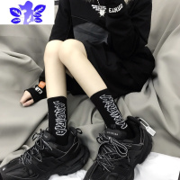 Ideamini 欧美原创ins风高街袜子男女中筒袜英文字母百搭街拍袜长袜子袜子