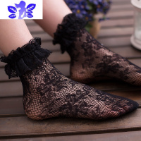 Ideamini 21新款蕾丝花边短袜春秋镂空日系韩版淑女织花短袜公主袜堆堆袜袜子