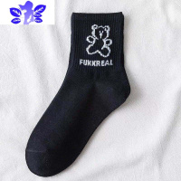 Ideamini 韩版日系可爱袜子女夏季薄款中筒袜运动学生小熊女短袜ins潮百搭袜子