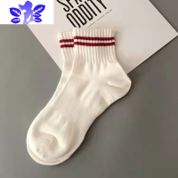 Ideamini 短袜春夏季袜子女ins潮情侣袜学院风短筒运动袜简约黑白纯色棉袜袜子