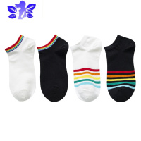 Ideamini彩虹袜子男生夏季薄款吸汗女浅口短袜ins潮彩色船袜短筒袜子