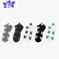 Ideamini[5双装]袜子枫叶船袜男女街头运动短袜潮流个性网红滑板篮球袜袜子