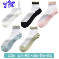 Ideamini花边袜子女夏季薄款可爱日系女短袜棉底船袜中筒玻璃水晶丝袜袜子