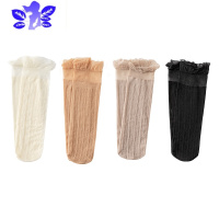 Ideamini水晶丝袜子女夏季中筒短袜玻璃丝袜耐磨夏天潮薄款花边丝袜袜子