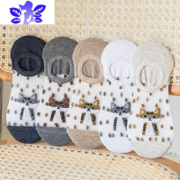 Ideamini薄款玻璃丝底船袜女夏季甜美卡丝浅口蕾丝短袜韩版可爱潮袜子袜子