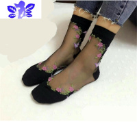 Ideamini5双棉底水晶丝袜女短袜玻璃丝冰丝袜子耐穿靴袜袜子