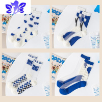 Ideamini袜子女卡丝中筒袜春夏季薄款克莱因蓝少女ins潮网红款玻璃丝长袜袜子