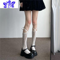 Ideamini绑带中筒袜蕾丝女交叉系带ins潮夏季薄款洛丽塔jk日系小腿袜丝袜